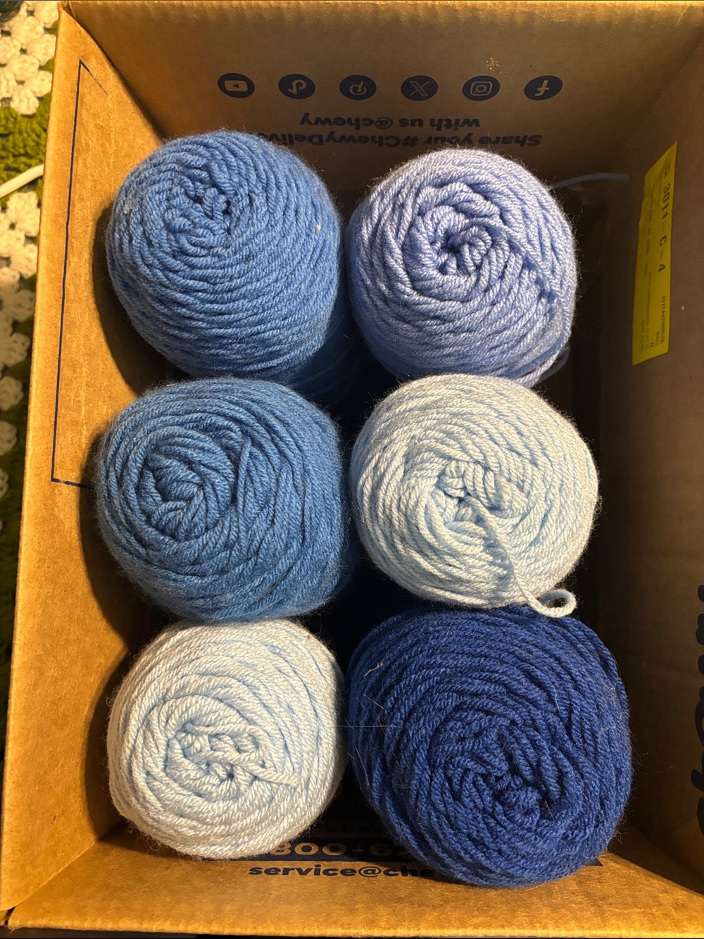 Blue yarn bundle